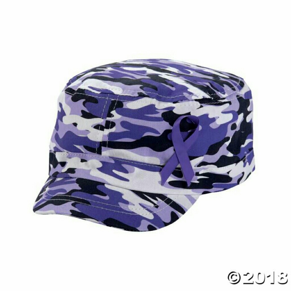 Purple ribbon awareness hat